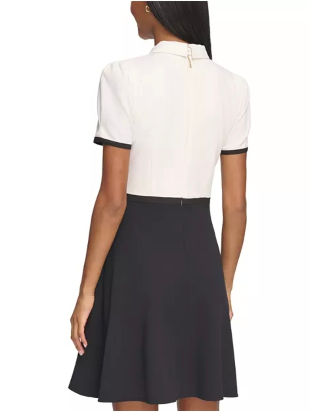 Karl Lagerfeld Paris Black and White A-Line Skirt Dress Size 2 - Picture 2 of 8